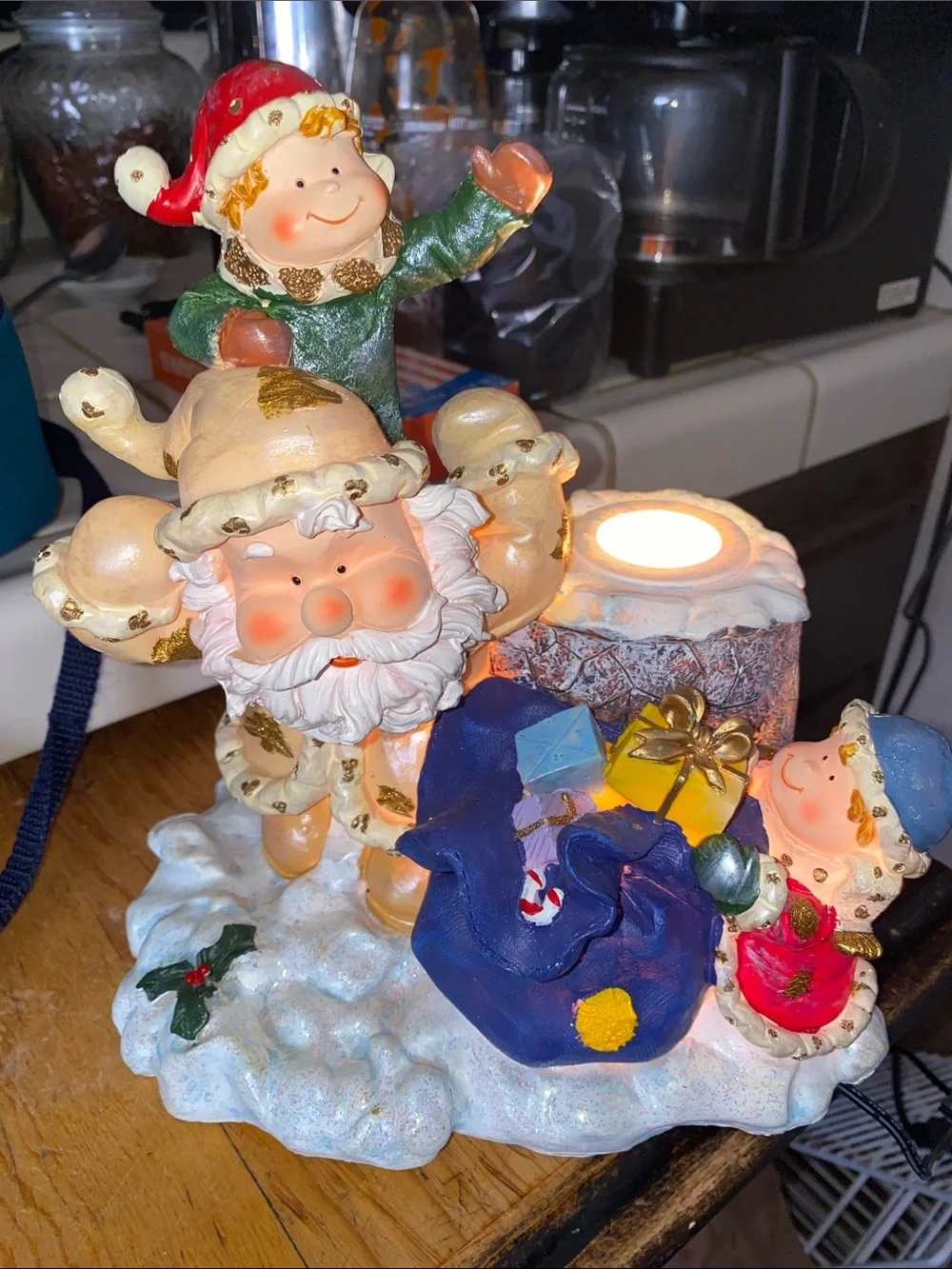 Vintage Santa Figurine That Lights Up the ceiling